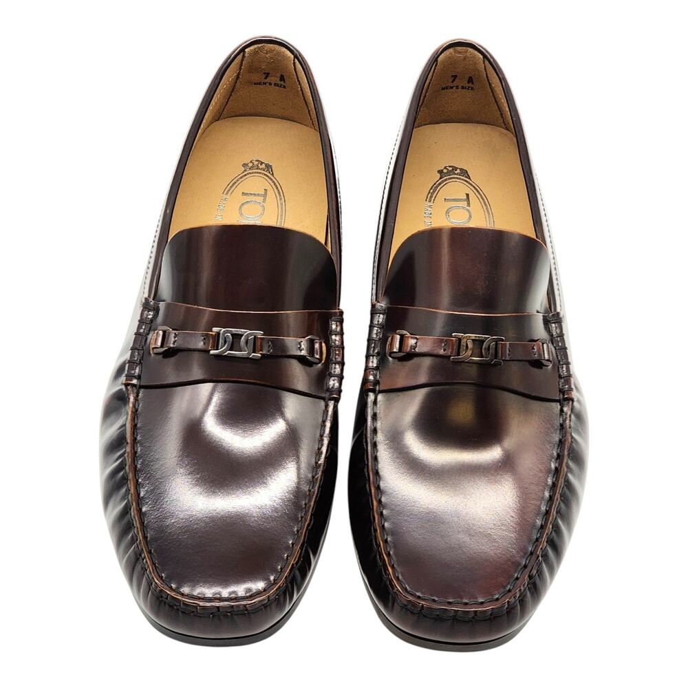 Tod’s City Gommino Leather Loafers Brown UK 7 US 8.5 EU 41.5 - New $695 - Picture 4 of 11